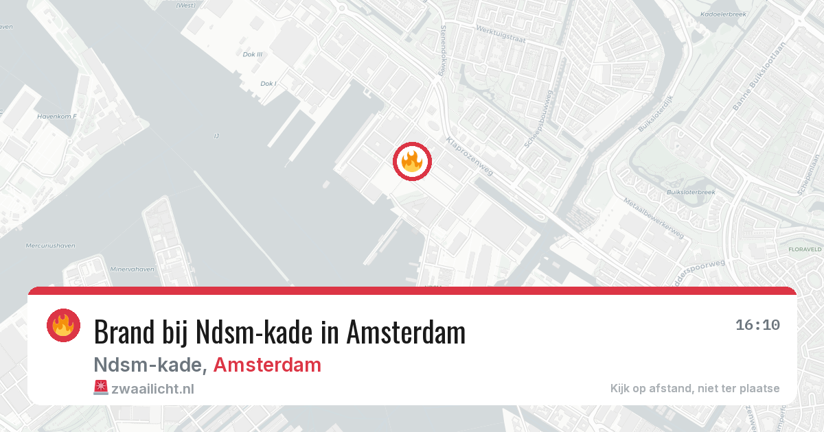 Brand bij Ndsm-kade in Amsterdam — 2 aug 2026