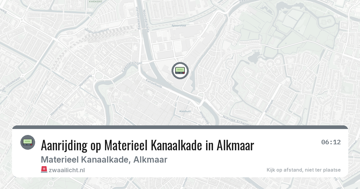 Aanrijding op Materieel Kanaalkade in Alkmaar — 9 feb 2026