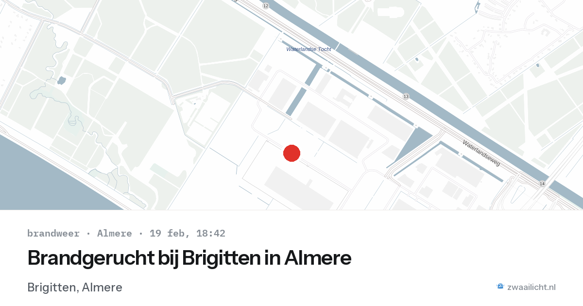 Brandgerucht bij Brigitten in Almere — 19 feb 2026