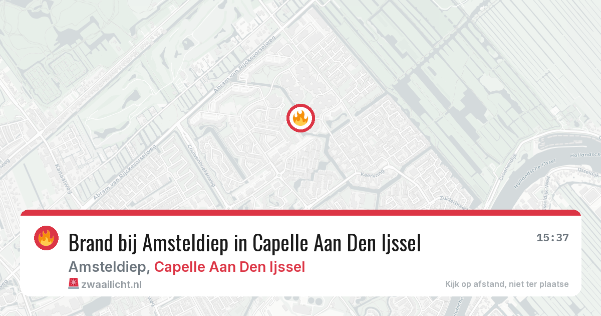 Brand bij Amsteldiep in Capelle Aan Den Ijssel — 7 apr 2026