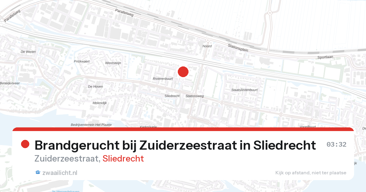 Brandgerucht bij Zuiderzeestraat in Sliedrecht — 13 apr 2026