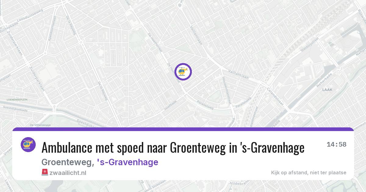 Ambulance met spoed naar Groenteweg in 's-Gravenhage — 20 jun 2026
