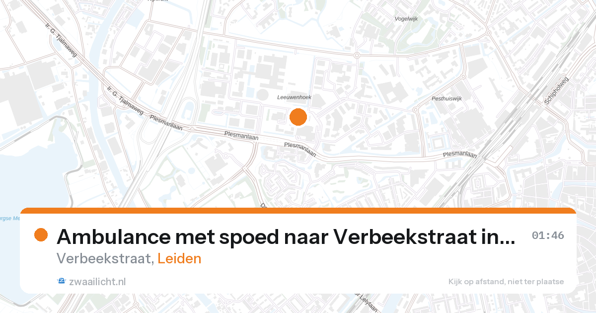 Ambulance met spoed naar Verbeekstraat in Leiden — 26 aug 2026