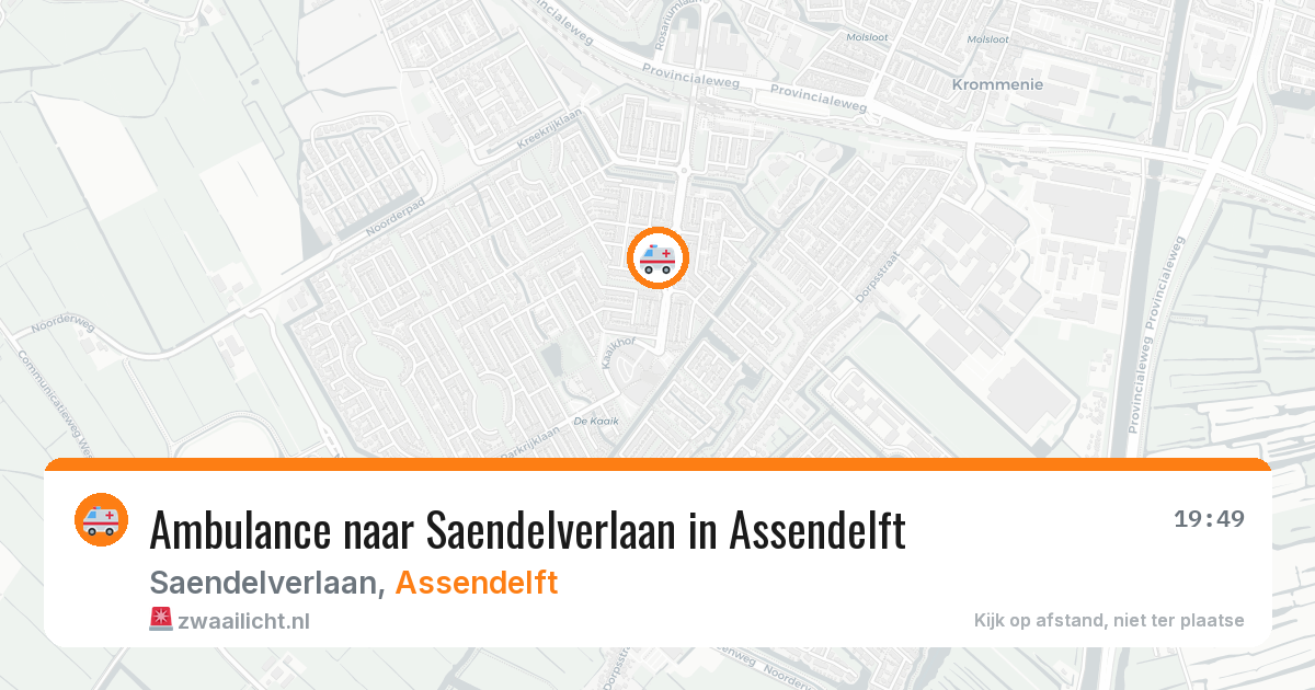 Ambulance naar Saendelverlaan in Assendelft — 16 mrt 2026