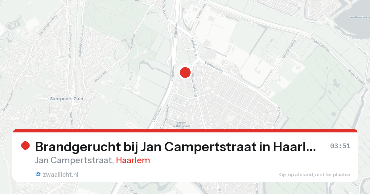 Brandgerucht bij Jan Campertstraat in Haarlem — 20 aug 2026