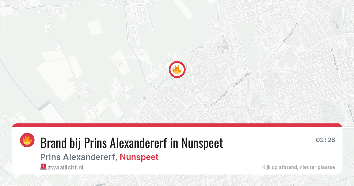 Brand bij Prins Alexandererf in Nunspeet — 19 jun 2026