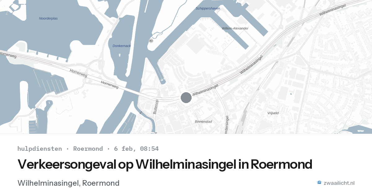 Verkeersongeval op Wilhelminasingel in Roermond — 6 feb 2026