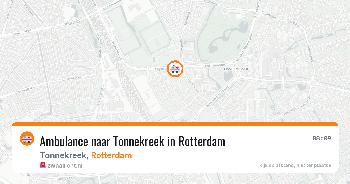 Ambulance naar Tonnekreek in Rotterdam — 1 jul 2026