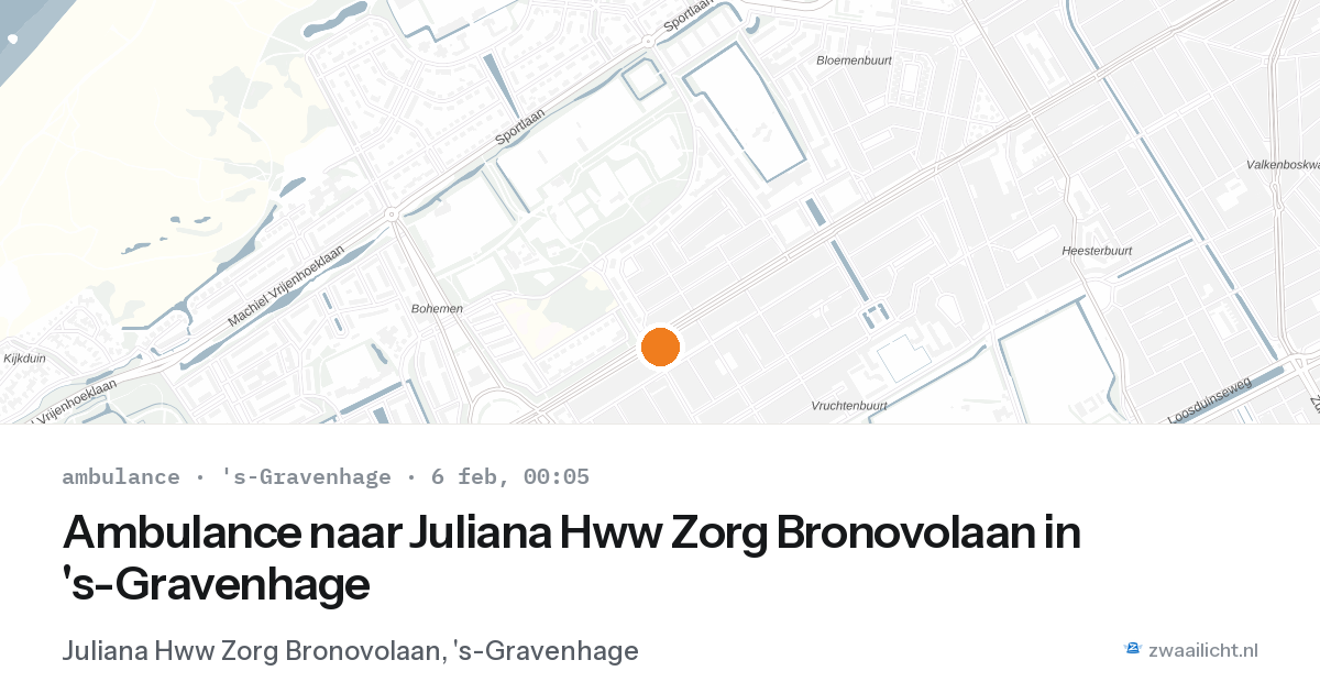 Ambulance naar Juliana Hww Zorg Bronovolaan in 's-Gravenhage — 5 feb 2026