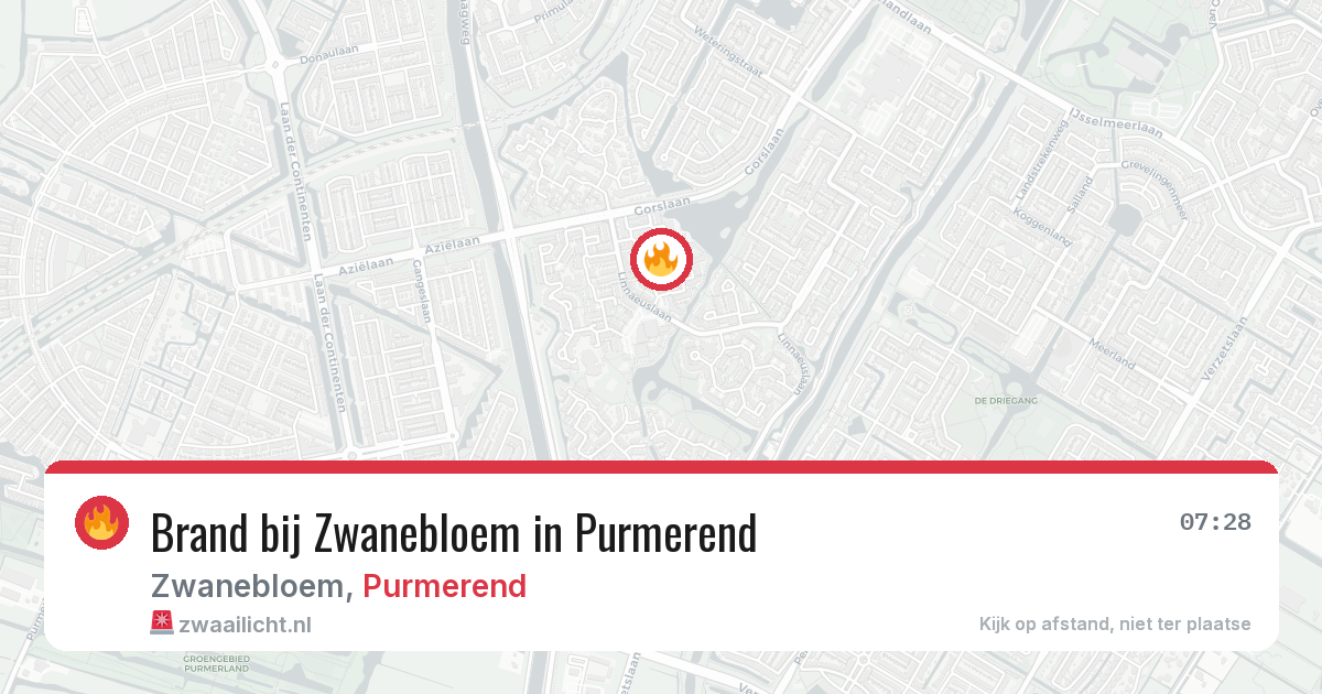 Brand bij Zwanebloem in Purmerend — 13 apr 2026
