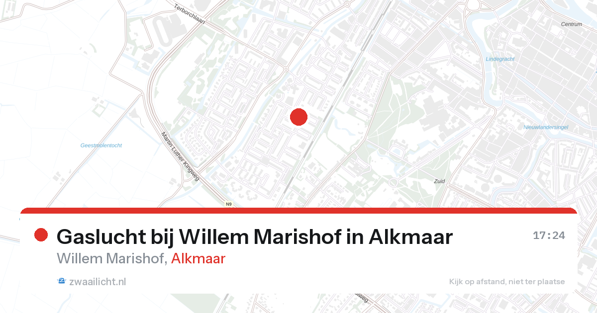 Gaslucht bij Willem Marishof in Alkmaar — 17 mrt 2026
