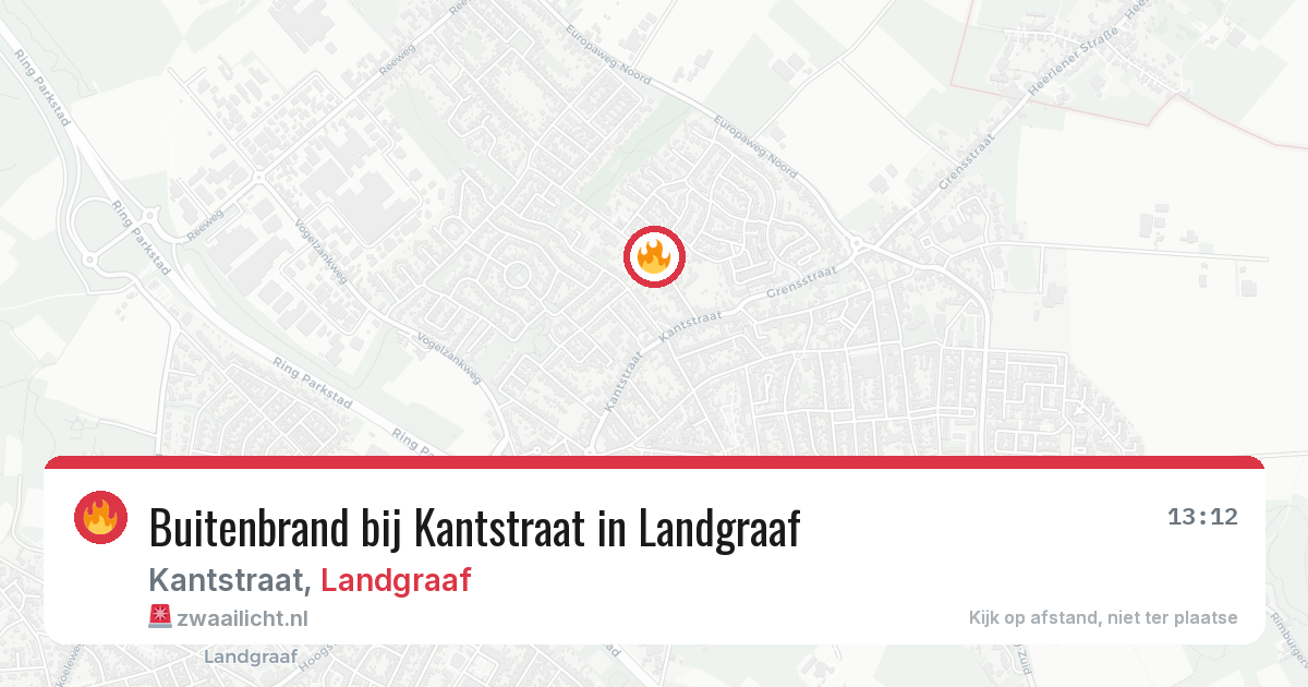 Buitenbrand bij Kantstraat in Landgraaf — 15 jul 2026