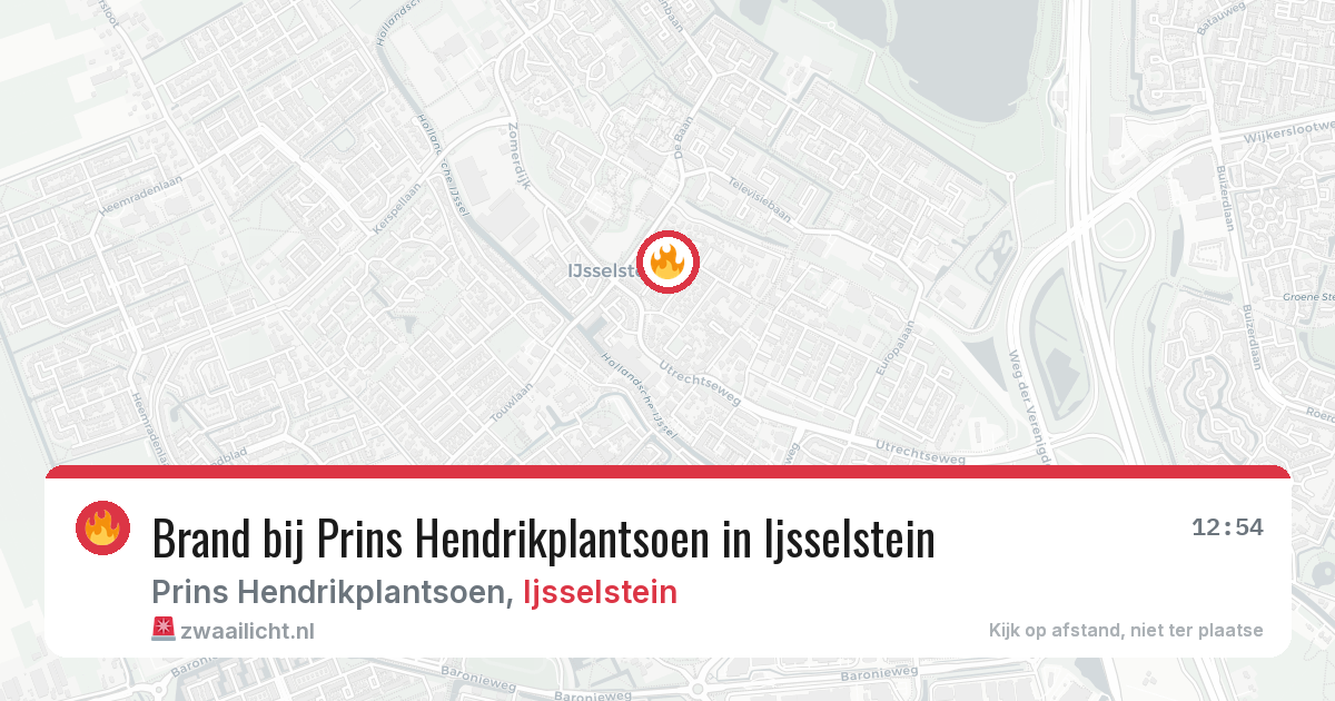 Brand bij Prins Hendrikplantsoen in Ijsselstein — 27 jun 2026
