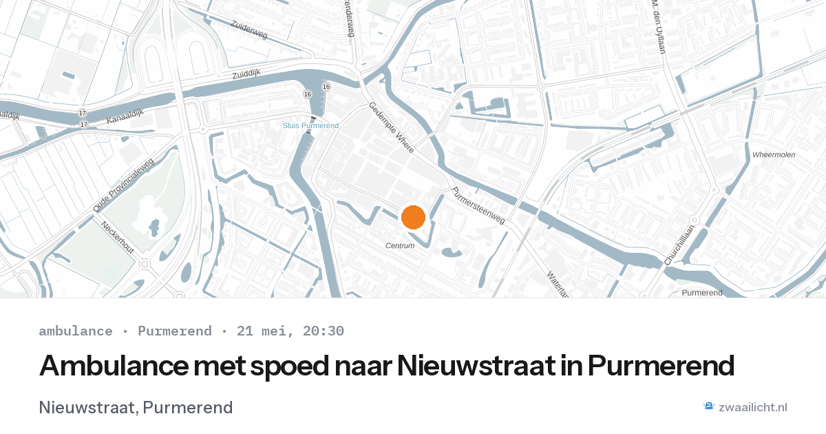 Ambulance met spoed naar Nieuwstraat in Purmerend — 21 mei 2026