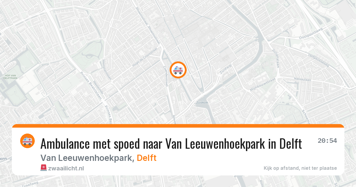 Ambulance met spoed naar Van Leeuwenhoekpark in Delft — 2 jun 2026