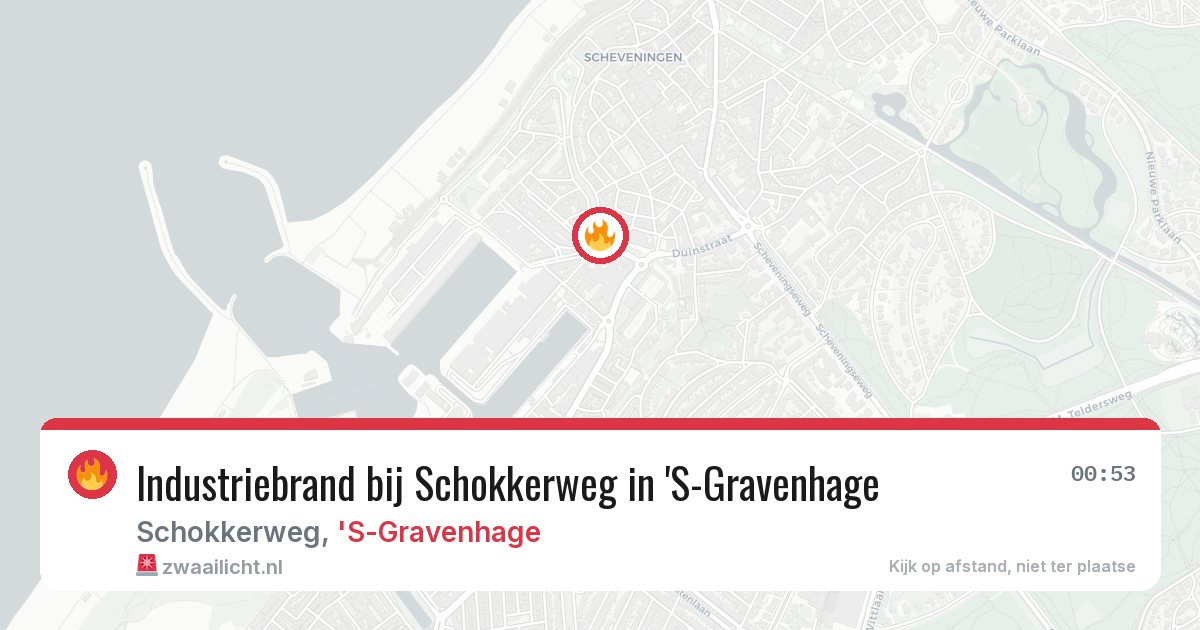 Industriebrand bij Schokkerweg in 'S-Gravenhage — 13 jun 2026
