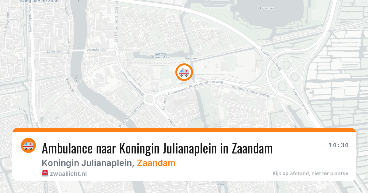 Ambulance naar Koningin Julianaplein in Zaandam — 13 aug 2026