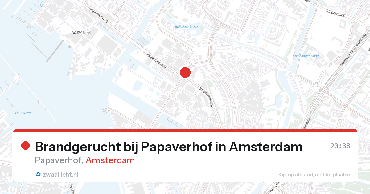 Brandgerucht bij Papaverhof in Amsterdam — 28 aug 2026