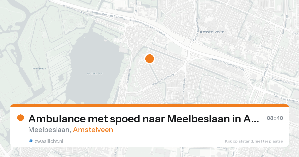 Ambulance met spoed naar Meelbeslaan in Amstelveen — 31 jan 2026