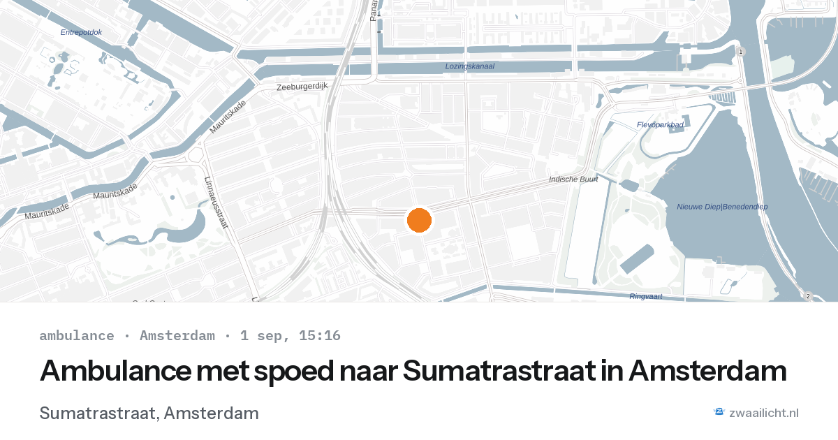 Ambulance met spoed naar Sumatrastraat in Amsterdam — 1 sep 2026