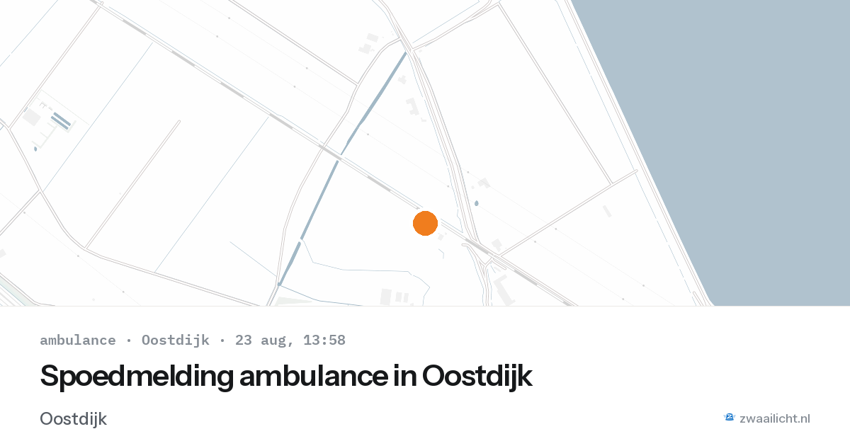 Spoedmelding ambulance in Oostdijk — 23 aug 2026