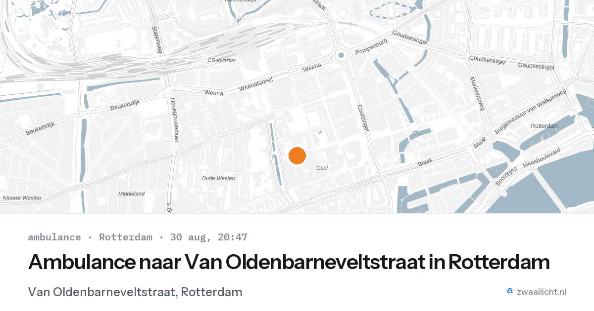Ambulance naar Van Oldenbarneveltstraat in Rotterdam — 30 aug 2026