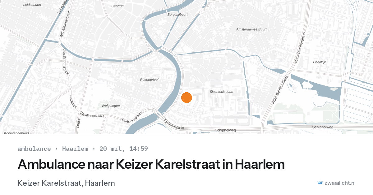 Ambulance naar Keizer Karelstraat in Haarlem — 20 mrt 2026