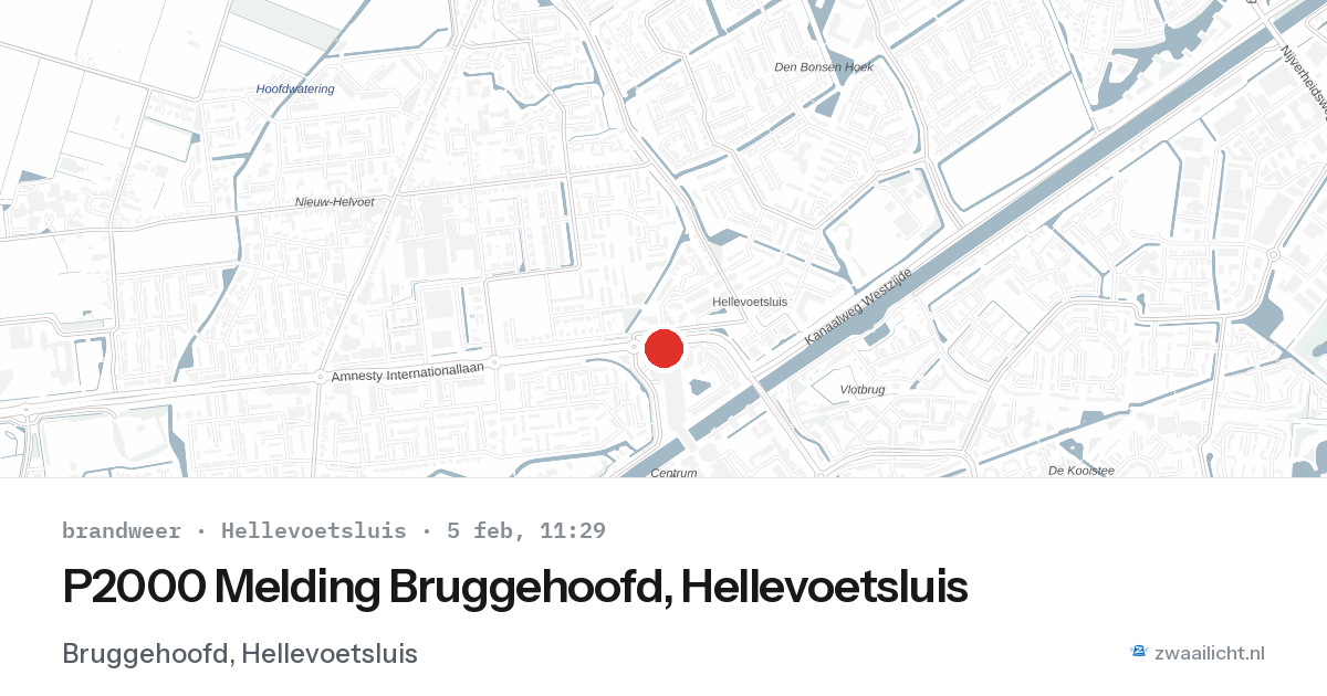 P2000 Melding Bruggehoofd, Hellevoetsluis — 5 feb 2026