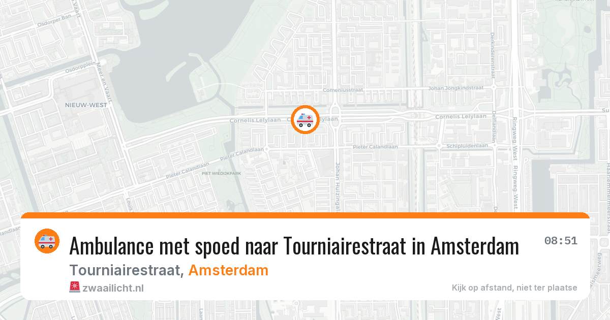 Ambulance met spoed naar Tourniairestraat in Amsterdam — 27 jun 2026