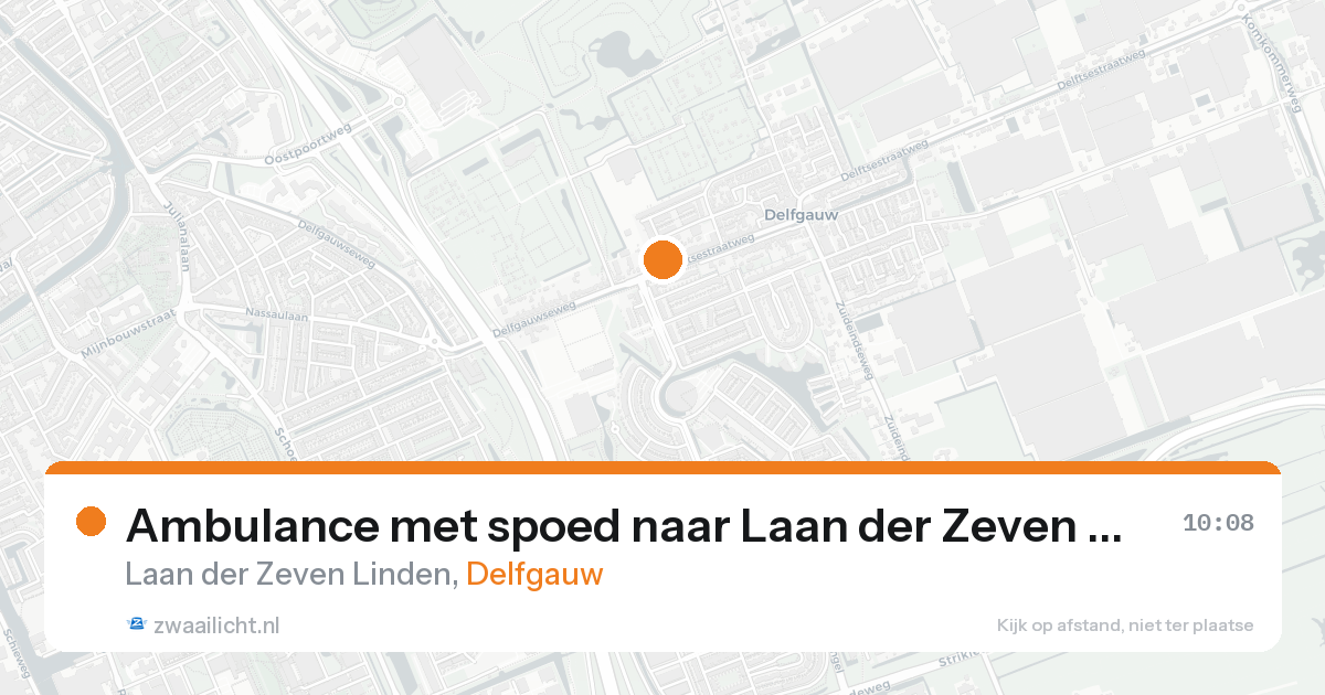 Ambulance met spoed naar Laan der Zeven Linden in Delfgauw — 20 aug 2026