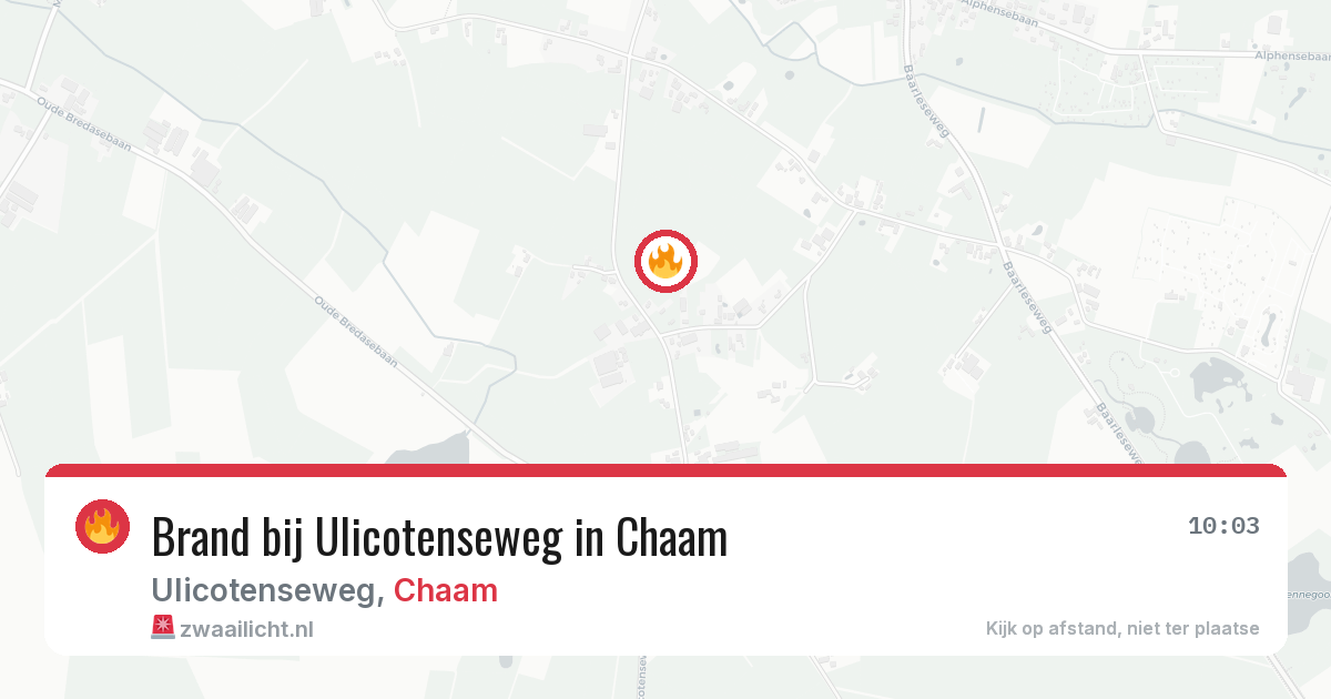 Brand bij Ulicotenseweg in Chaam — 14 aug 2026