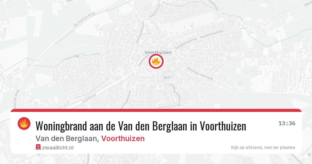 Woningbrand aan de Van den Berglaan in Voorthuizen — 6 mrt 2026