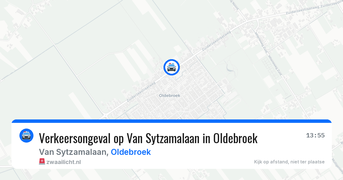 Verkeersongeval op Van Sytzamalaan in Oldebroek — 30 jun 2026
