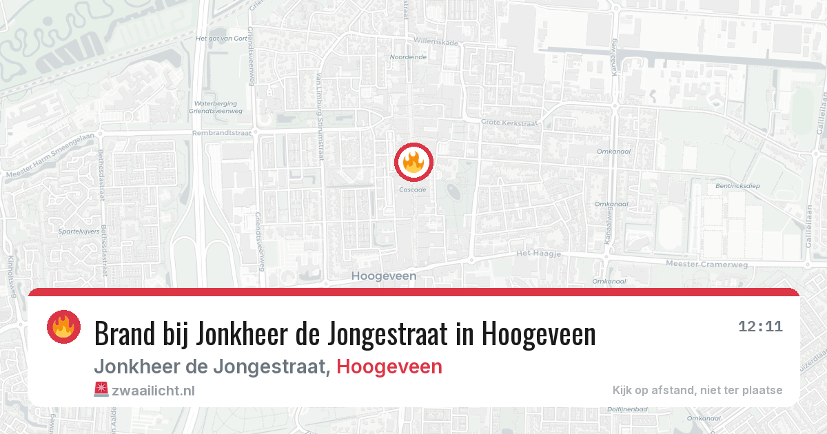 Brand bij Jonkheer de Jongestraat in Hoogeveen — 6 apr 2026