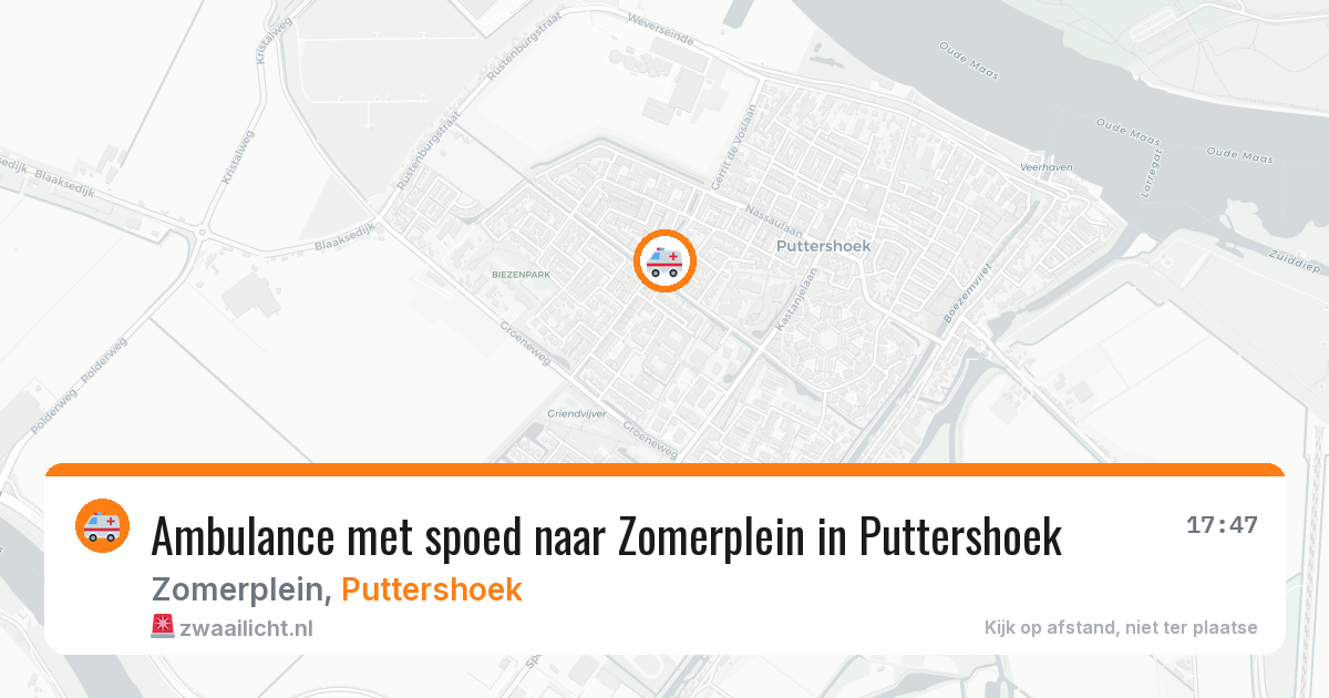 Ambulance met spoed naar Zomerplein in Puttershoek — 22 mei 2026