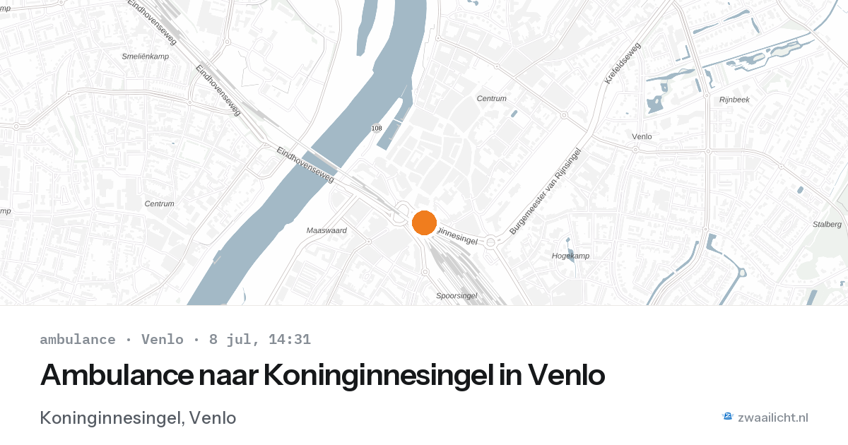 Ambulance naar Koninginnesingel in Venlo — 8 jul 2026