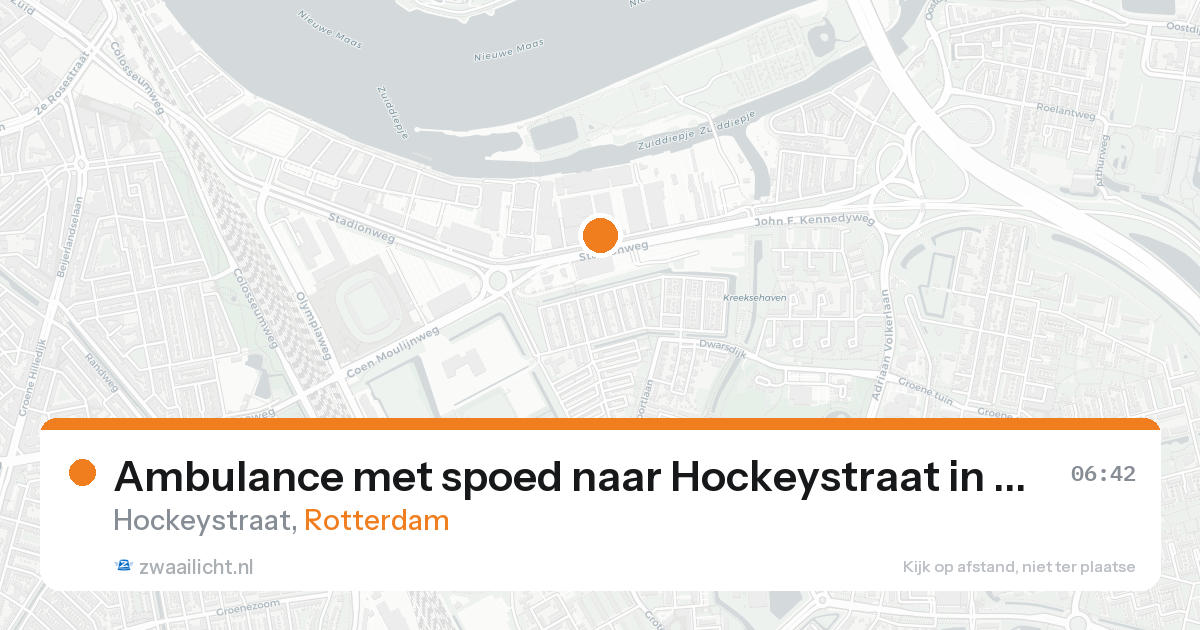 Ambulance met spoed naar Hockeystraat in Rotterdam — 19 aug 2026