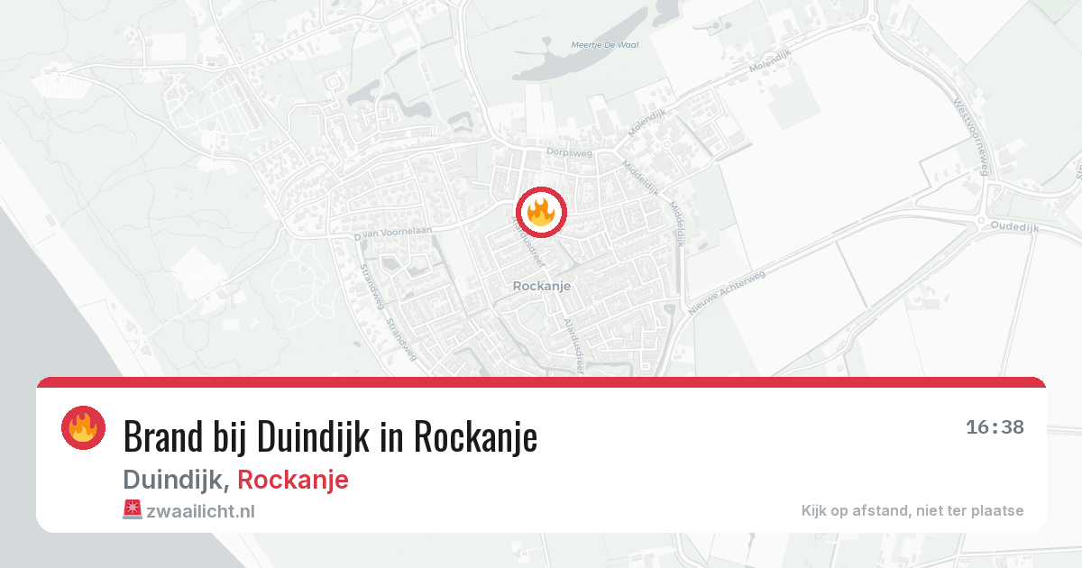 Brand bij Duindijk in Rockanje — 20 mrt 2026