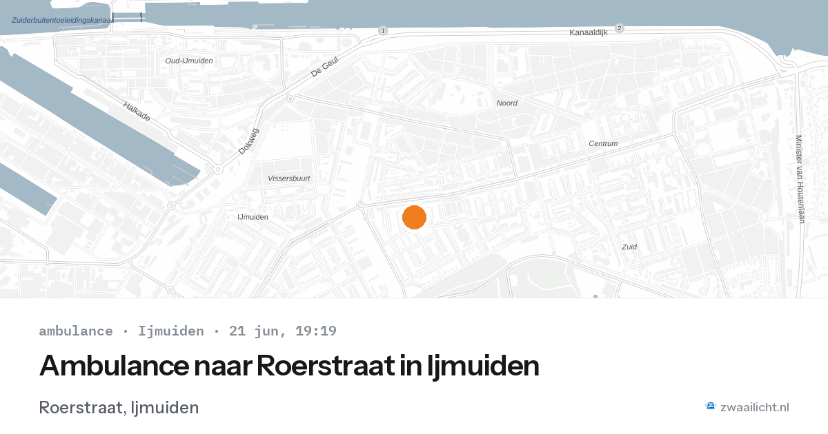 Ambulance naar Roerstraat in Ijmuiden — 21 jun 2026