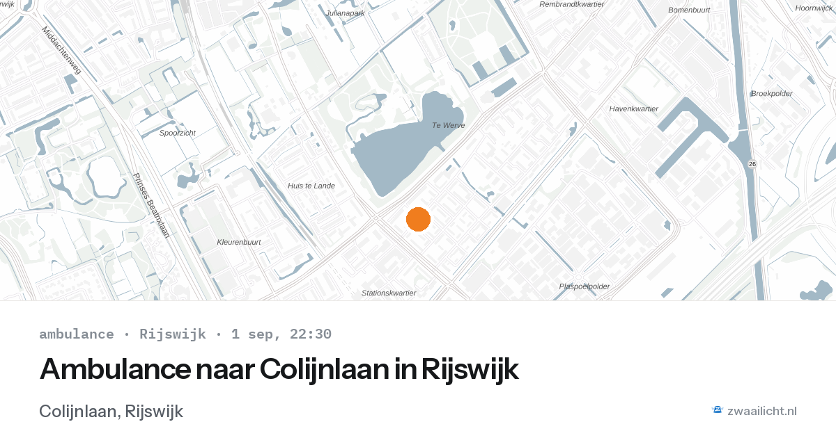 Ambulance naar Colijnlaan in Rijswijk — 1 sep 2026