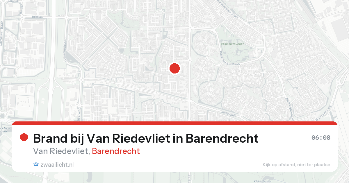 Brand bij Van Riedevliet in Barendrecht — 25 aug 2026