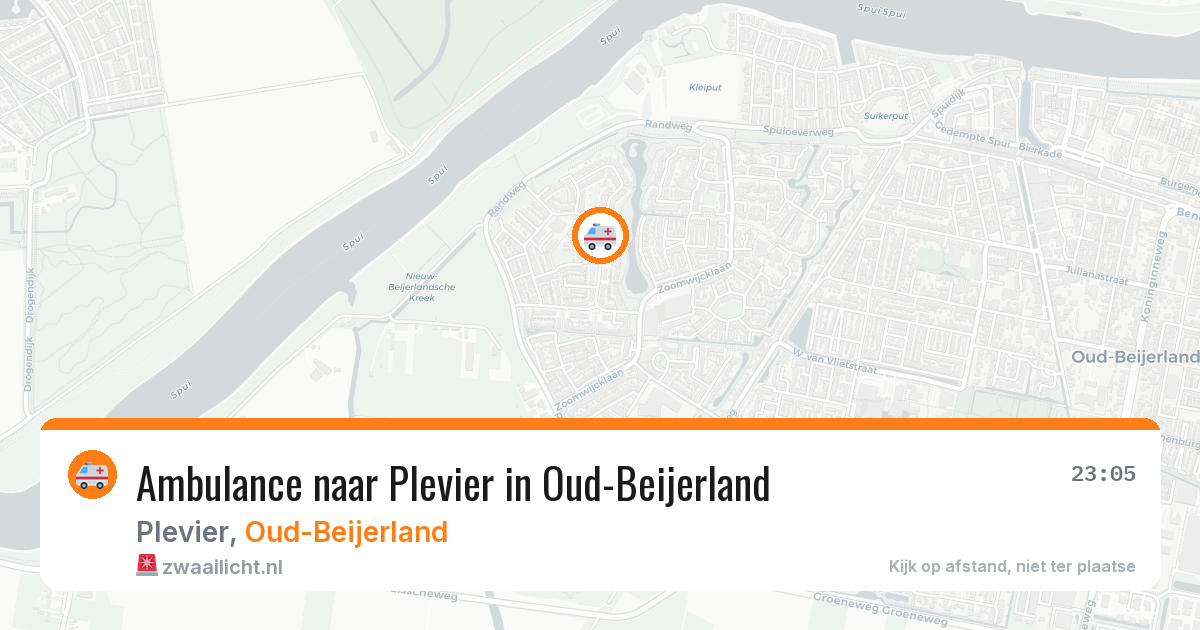 Ambulance naar Plevier in Oud-Beijerland — 9 jul 2026