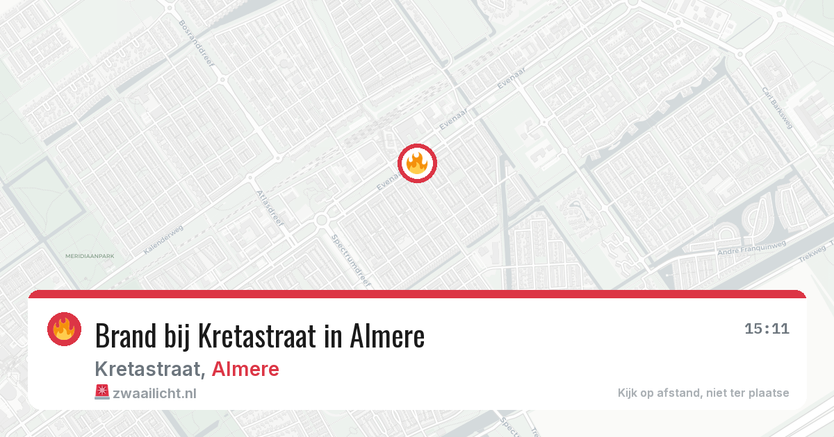 Brand bij Kretastraat in Almere — 25 mei 2026