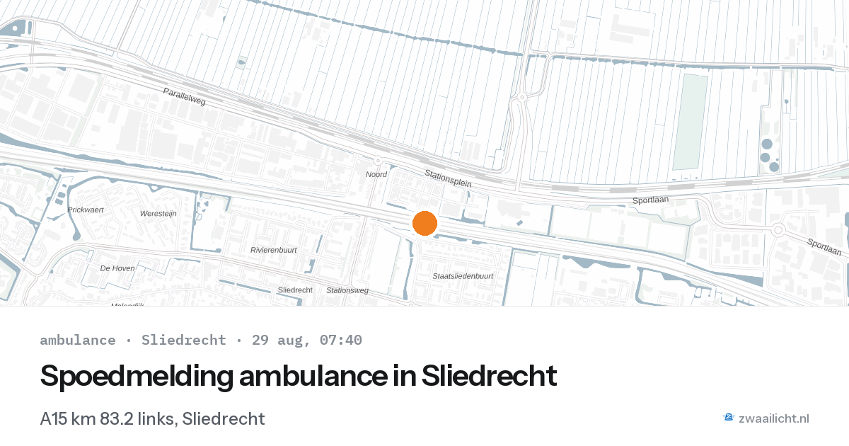 Spoedmelding ambulance in Sliedrecht — 29 aug 2026