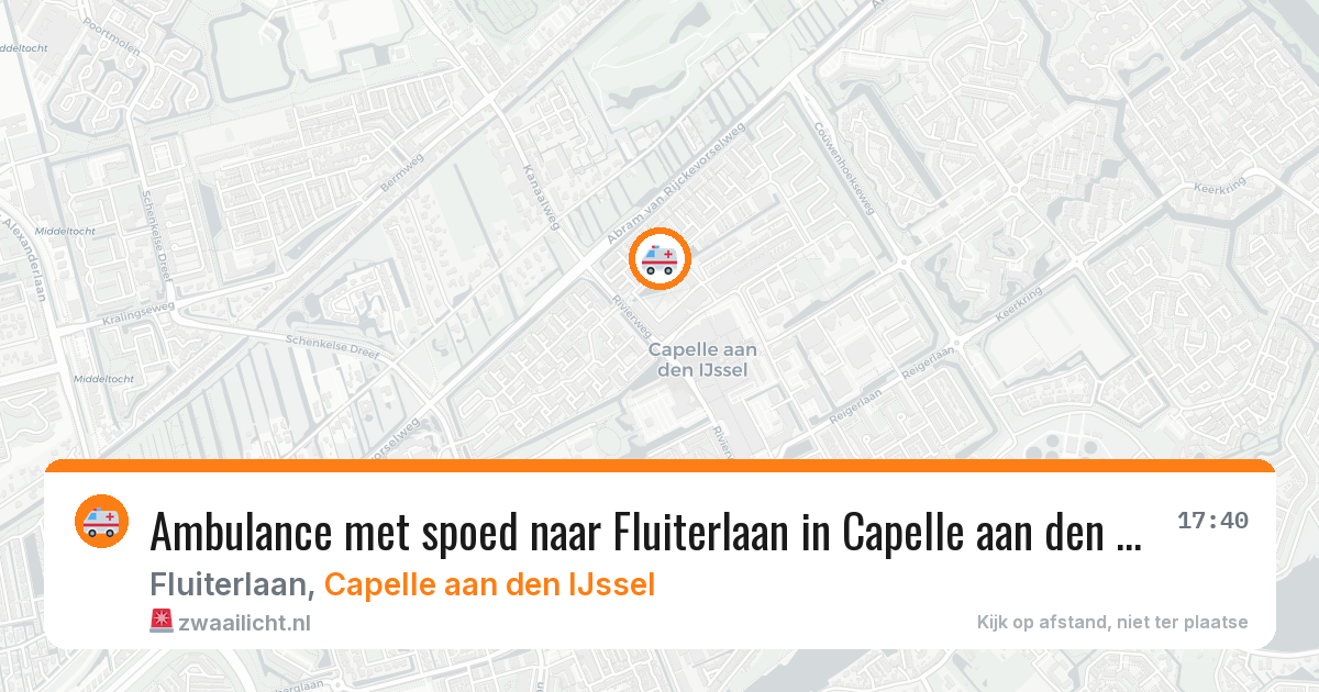 Ambulance met spoed naar Fluiterlaan in Capelle aan den IJssel — 23 jun 2026
