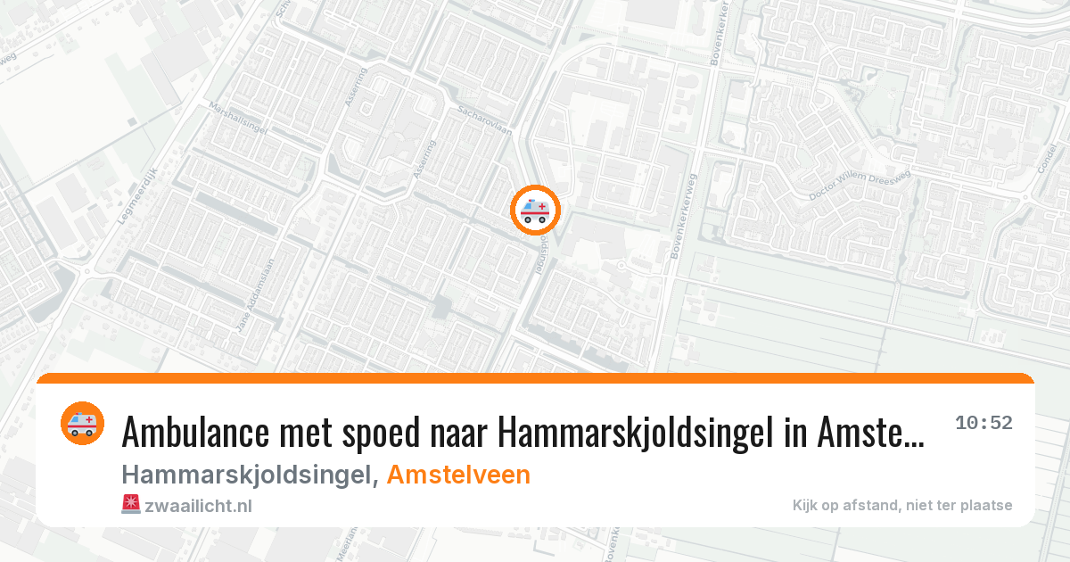 Ambulance met spoed naar Hammarskjoldsingel in Amstelveen — 7 mei 2026