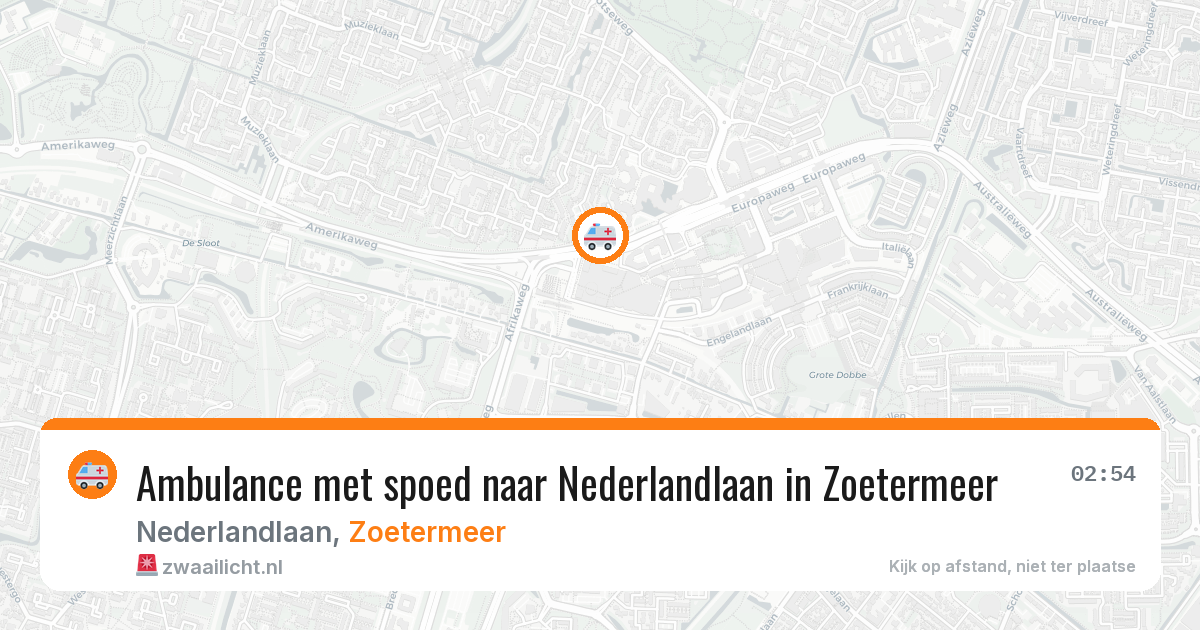 Ambulance met spoed naar Nederlandlaan in Zoetermeer — 5 aug 2026
