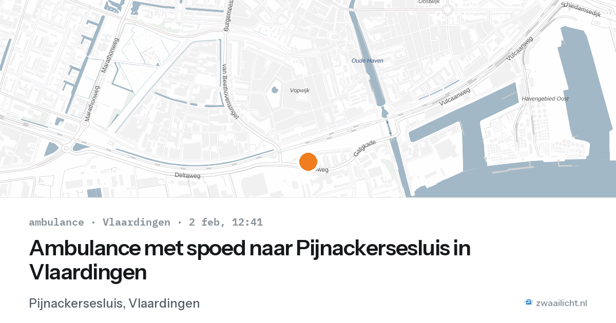 Ambulance met spoed naar Pijnackersesluis in Vlaardingen — 2 feb 2026