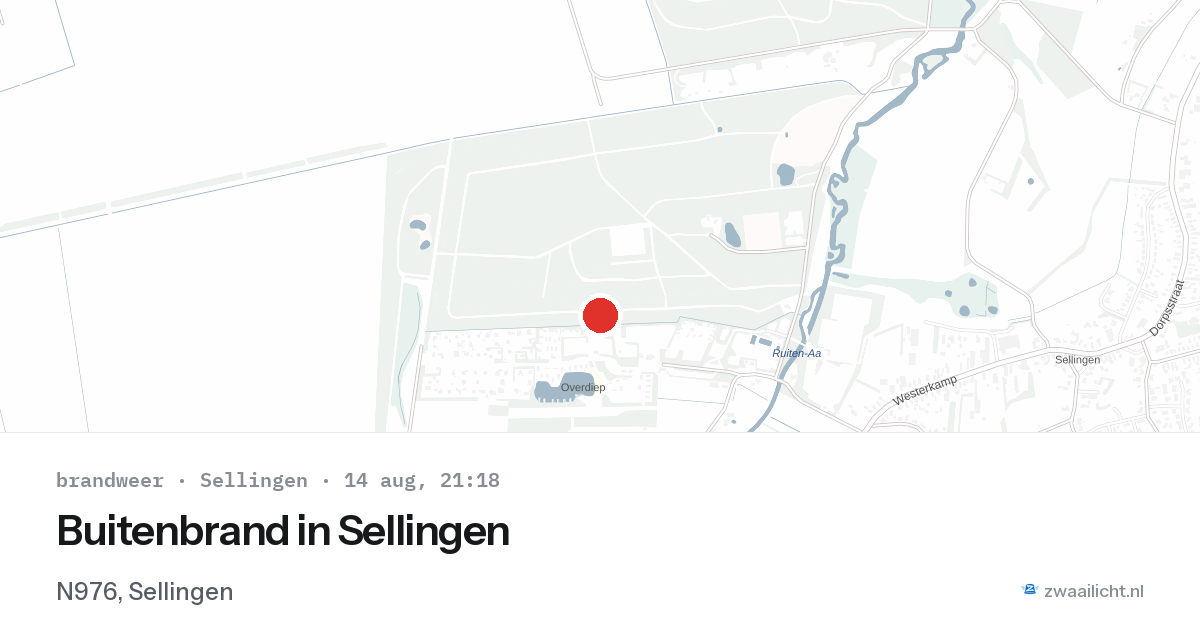 Buitenbrand in Sellingen — 14 aug 2026