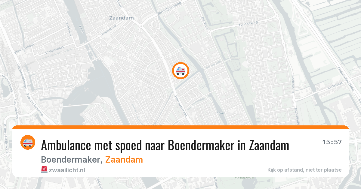Ambulance met spoed naar Boendermaker in Zaandam — 15 apr 2026